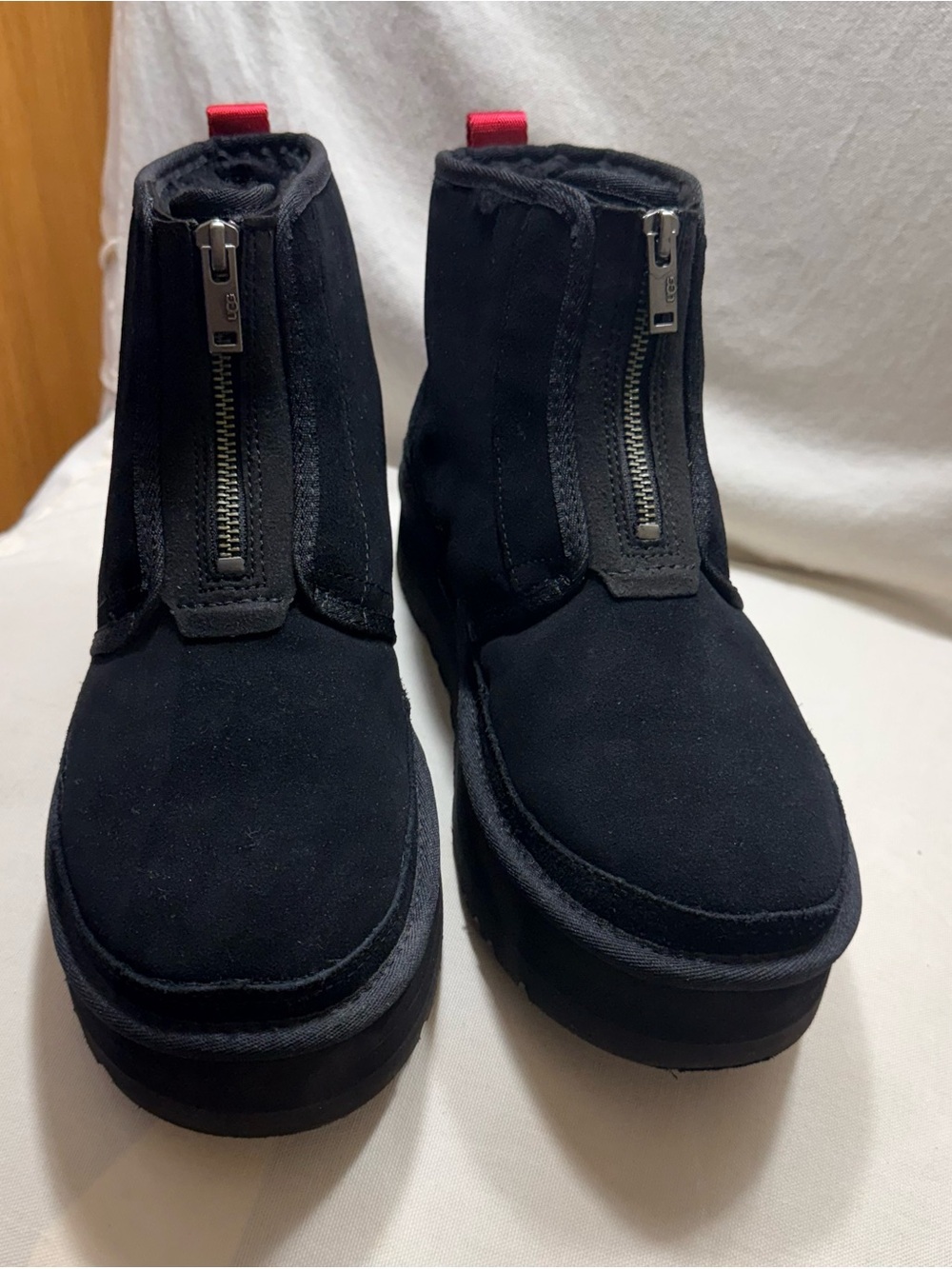 UGG -Women's Black Suede Zip-Front Boots